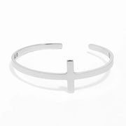 18K Gold PVD Stainless Steel Philippians 4:13 Cross Cuff Bracelet / BRJ1002
